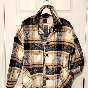 Nordstrom RDI plaid shacket flannel size Medium